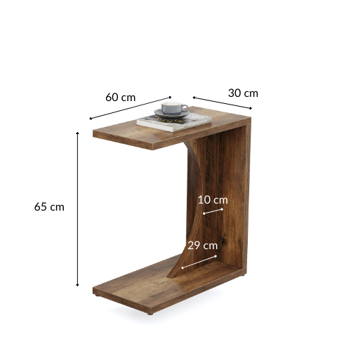 Table d’Appoint C-Design en Bois pour Canapé, Élégance Compacte - TRIBA CORA