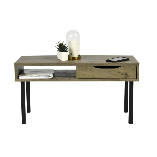 Table Basse Rectangulaire Design Moderne avec Rangement Intégré - DOMUS CENDREA
