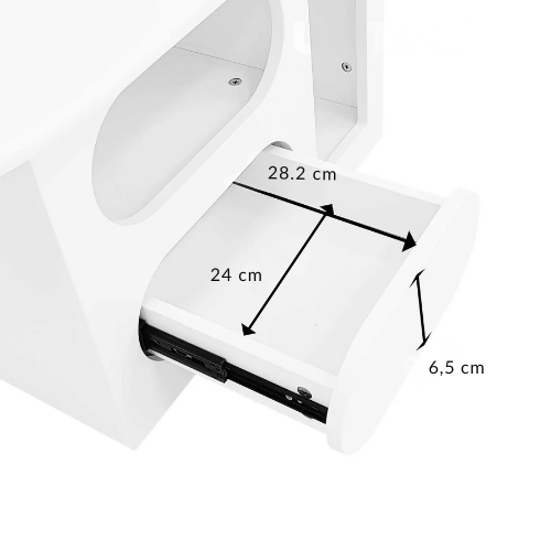 Table Basse Design Blanche avec Étagères Arrondies et Plateau Sculpté – LUNOVA