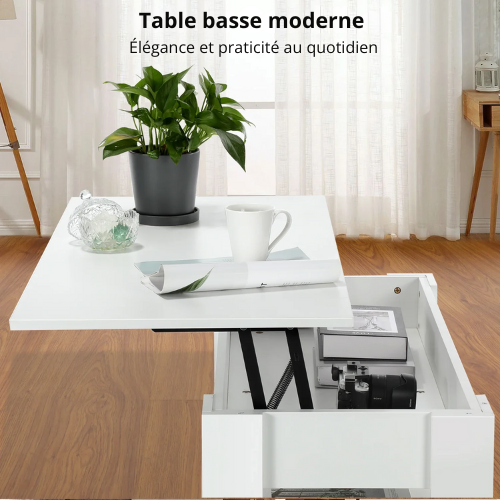 Table basse relevable multi‑usage 3‑en‑1 pour votre salon - MOBELLA