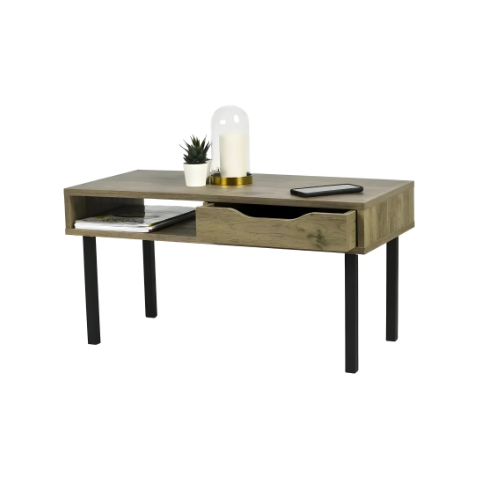 Table Basse Rectangulaire Design Moderne avec Rangement Intégré - DOMUS CENDREA