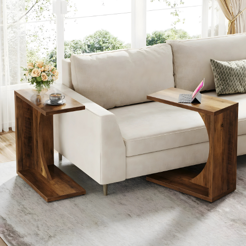 Table d’Appoint C-Design en Bois pour Canapé, Élégance Compacte - TRIBA CORA