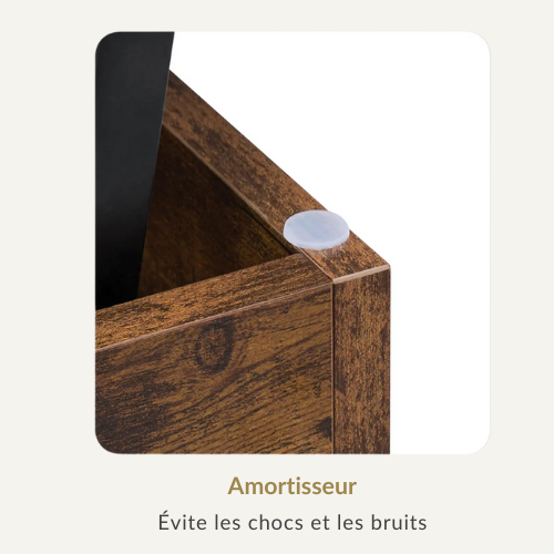 Table Basse Relevable avec Rangement Caché, Bois Vintage & Pieds Métal, Hauteur Ajustable - ARCANA