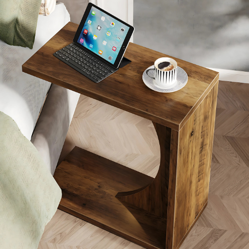 Table d’Appoint C-Design en Bois pour Canapé, Élégance Compacte - TRIBA CORA