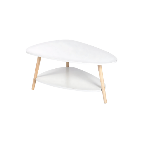 Table Basse Scandinave Triangulaire avec Étagère de Rangement - TABULA SCANDA