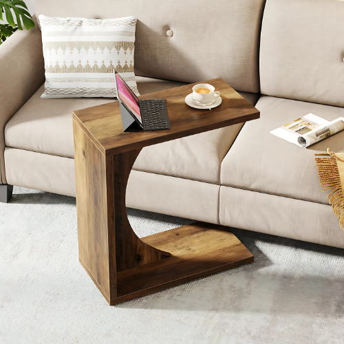 Table d’Appoint C-Design en Bois pour Canapé, Élégance Compacte - TRIBA CORA