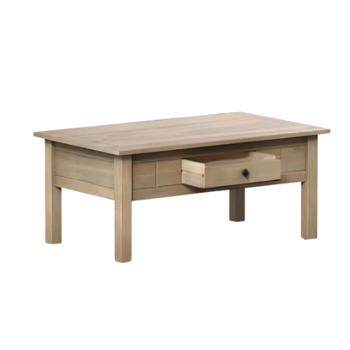 Table Basse Rectangulaire en Bois de Pin, Style Moderne Minimaliste - SERENA