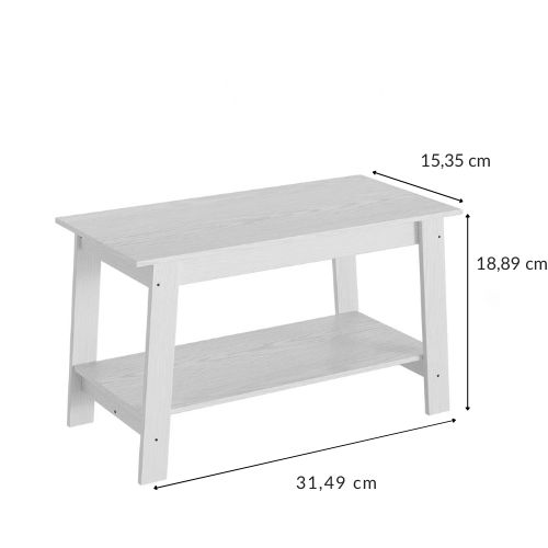 Table Basse Rectangulaire, Design Moderne avec Double Étagère de Rangement - RUSTICA DUO