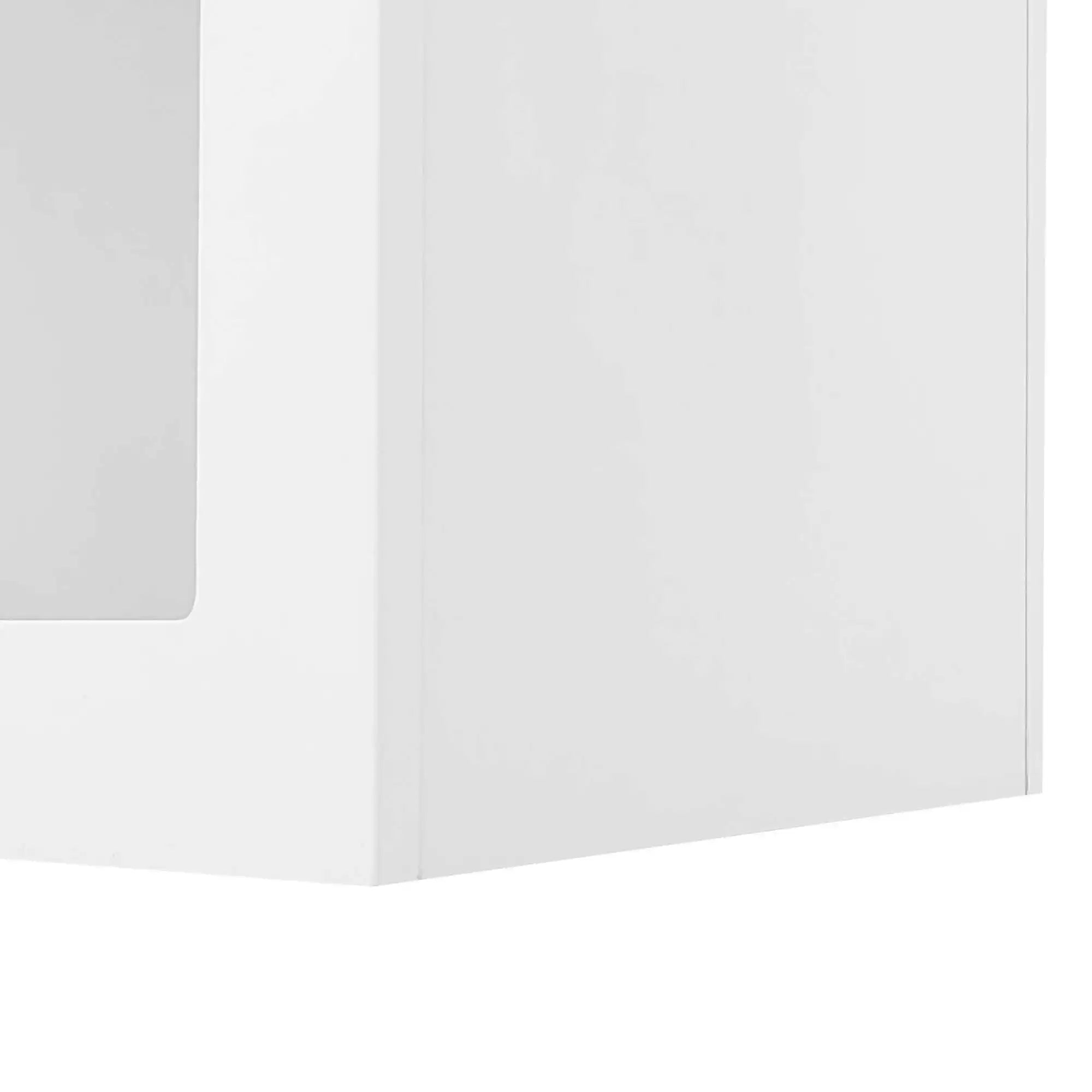 Table Basse Design Blanche avec Étagères Arrondies et Plateau Sculpté – LUNOVA
